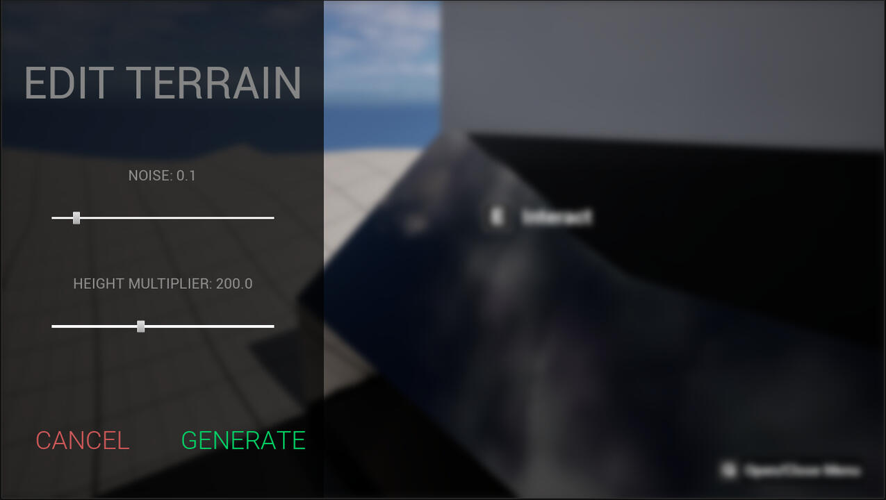 Edit Terrain Menu